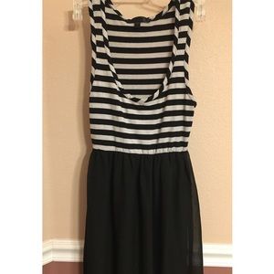 MARSHALL’S, BLACK AND WHITE STRIPED MAXI DRESS